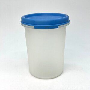 Tupperware 15 oz Blue Lid Container Small Round Vintage USA